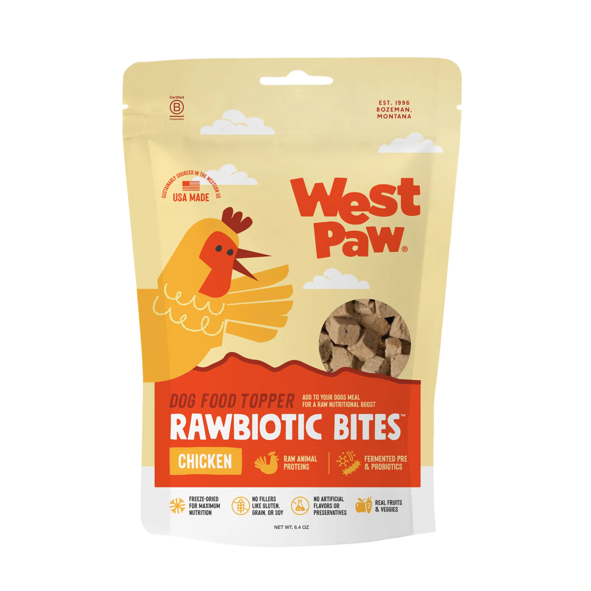 Professional West Paw Chicken Rawbiotic Bites Dog Food Topper Proven