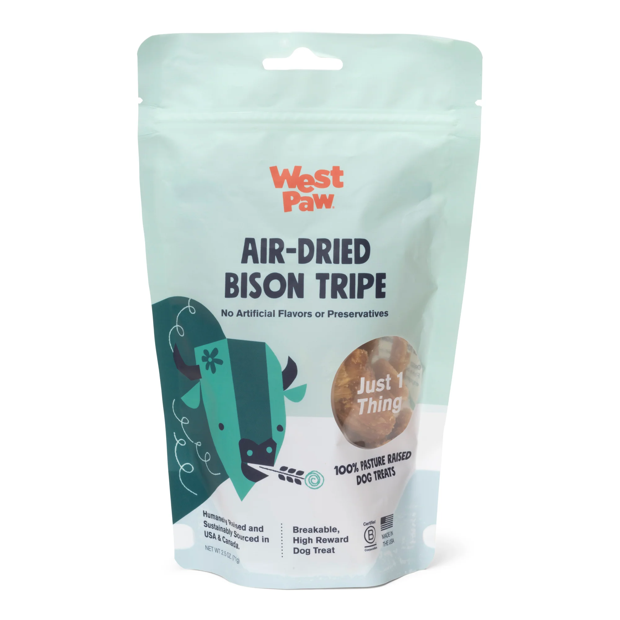 Healthy West Paw Dog Treat - Air-Dried Bison Tripe Natural Source of Protein Omegas Luxury