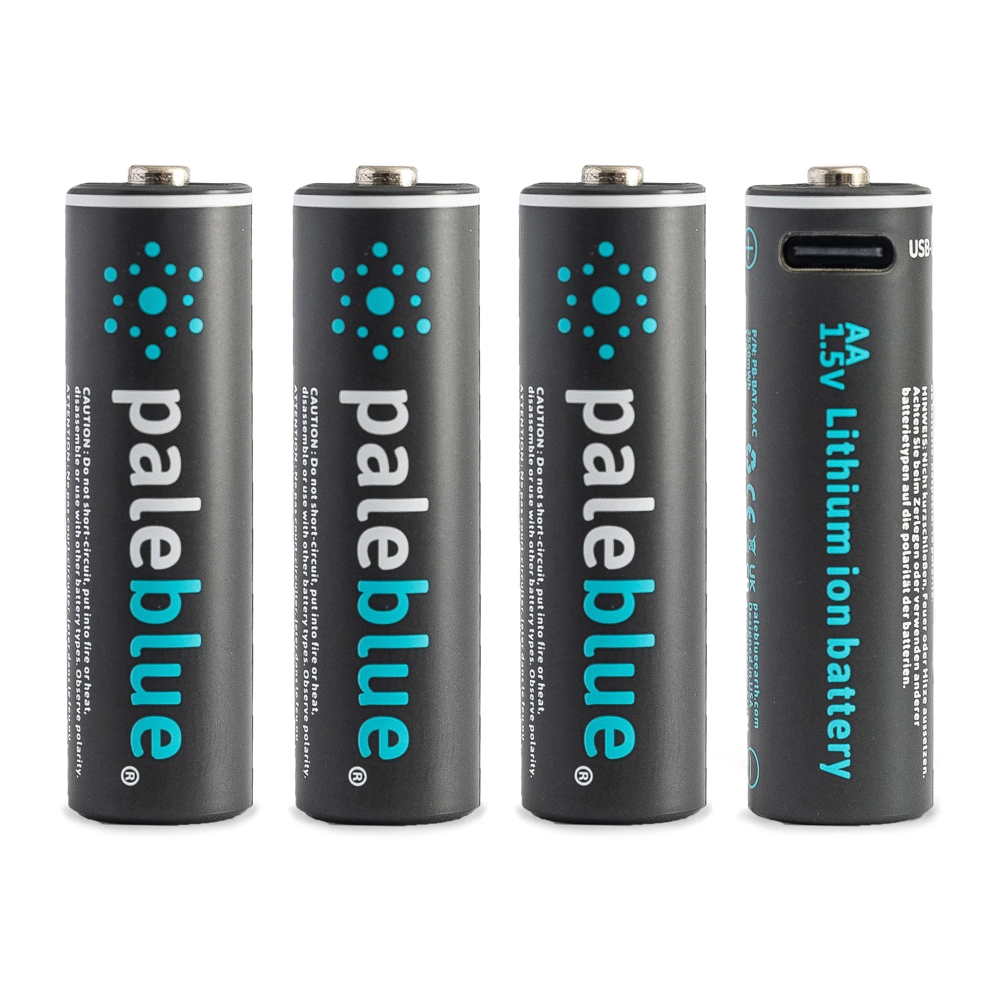 Modern Paleblue AA USB-C Li-ion Rechargeable Batteries High-Quality