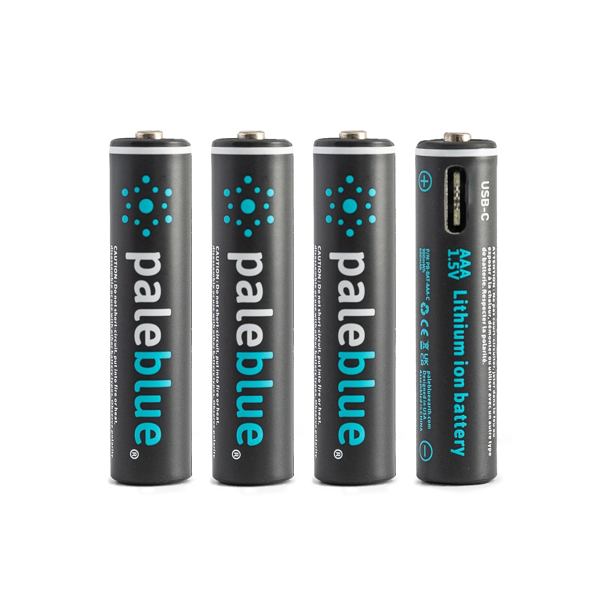 Excellent Paleblue AAA USB-C Li-ion Rechargeable Batteries Practical