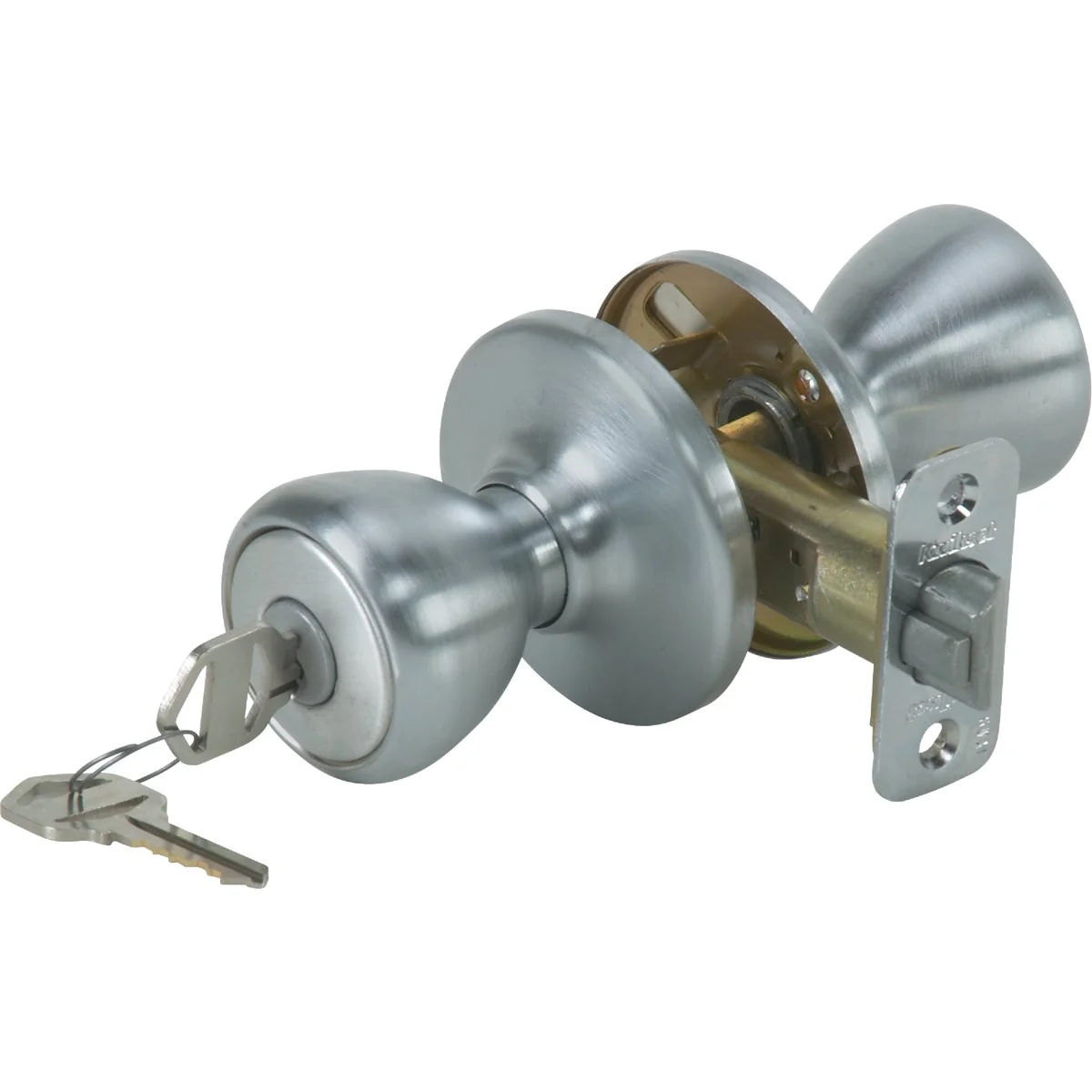 User-Friendly Kwikset Tylo Satin Chrome Entry Door Knob Easy-to-Use