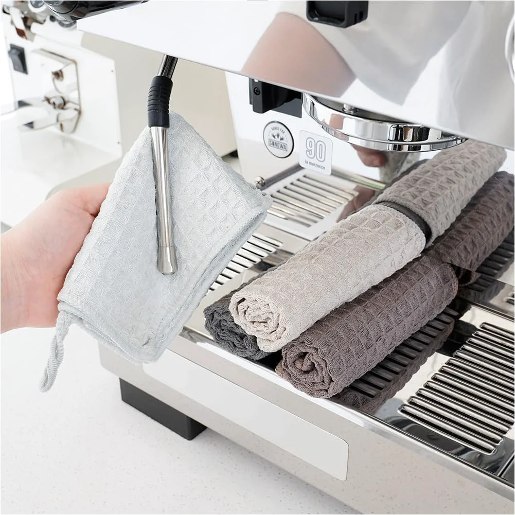 Dependable watchget Barista Microfiber Cloths - 4 Pack 12 x12 Professional Cleaning Towels for Espresso Machines Smooth