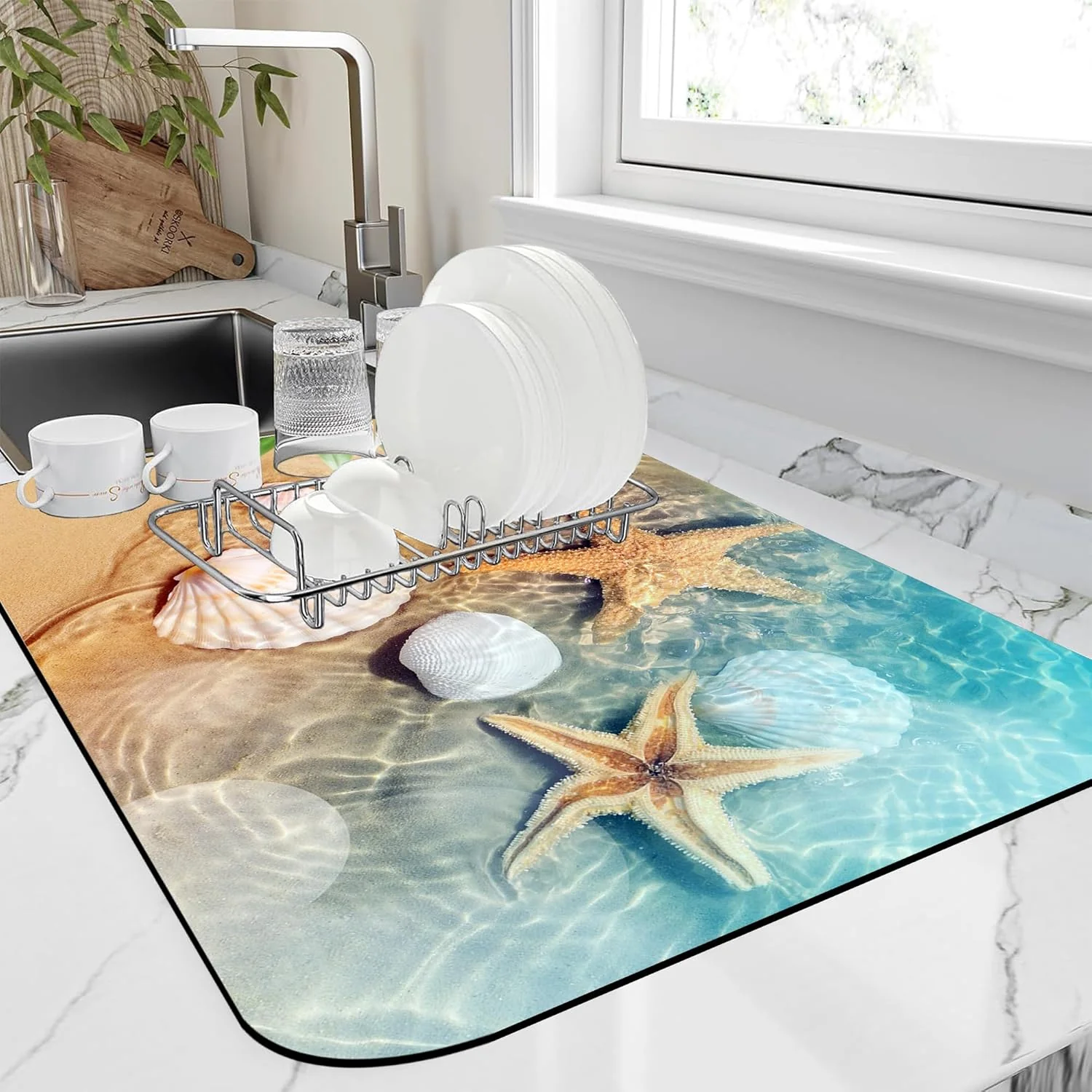Modern Absorbent Dish Drying Mat Safe