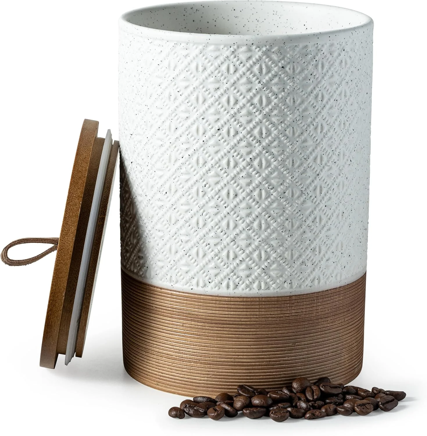 Original Design Large Jar with Lid Ceramic Coffee Container Kitchen Food Storage Jars with Airtight Lids for Spice Cookie Ground Coffee World-Class