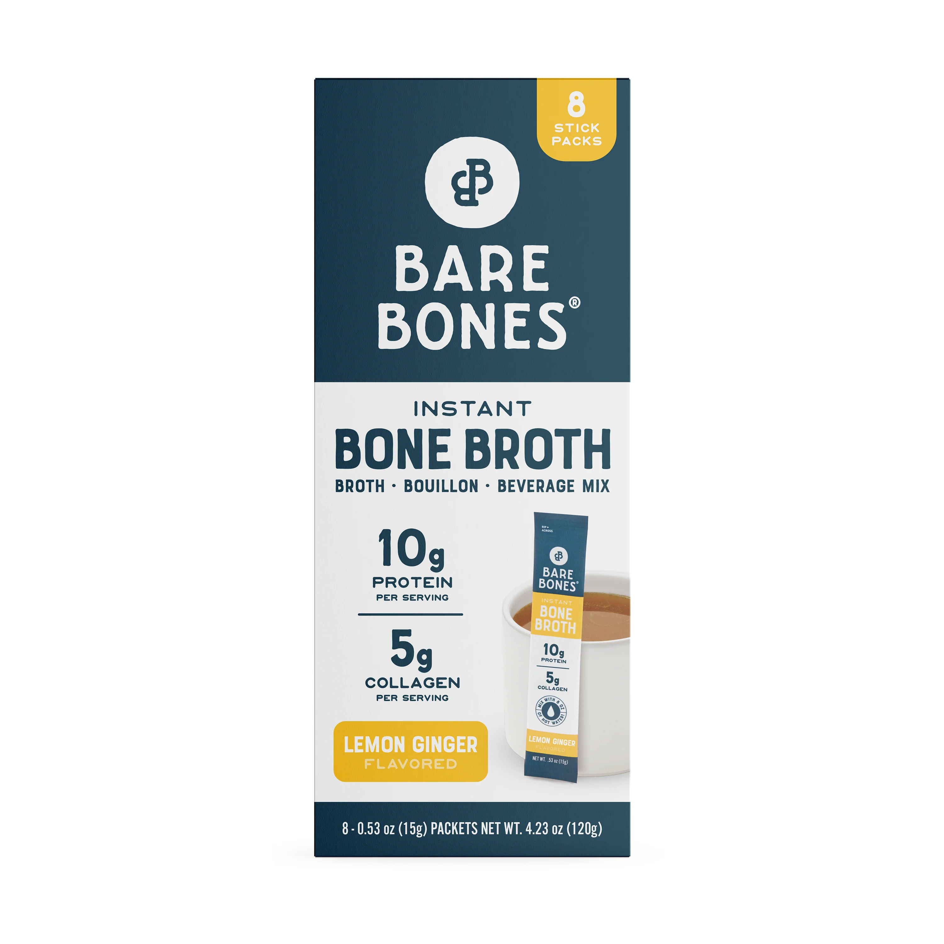 Contemporary Bare Bones Lemon Ginger Instant Bone Broth Smart