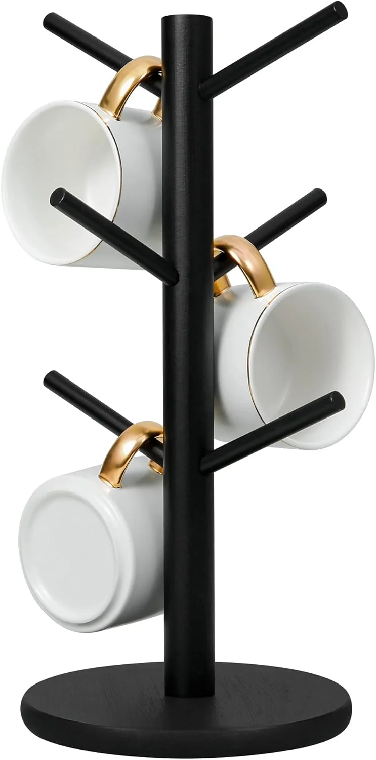 Fine MyLifeUNIT Mug Holder Tree Coffee Cup Holder with 6 Hooks Black Effective