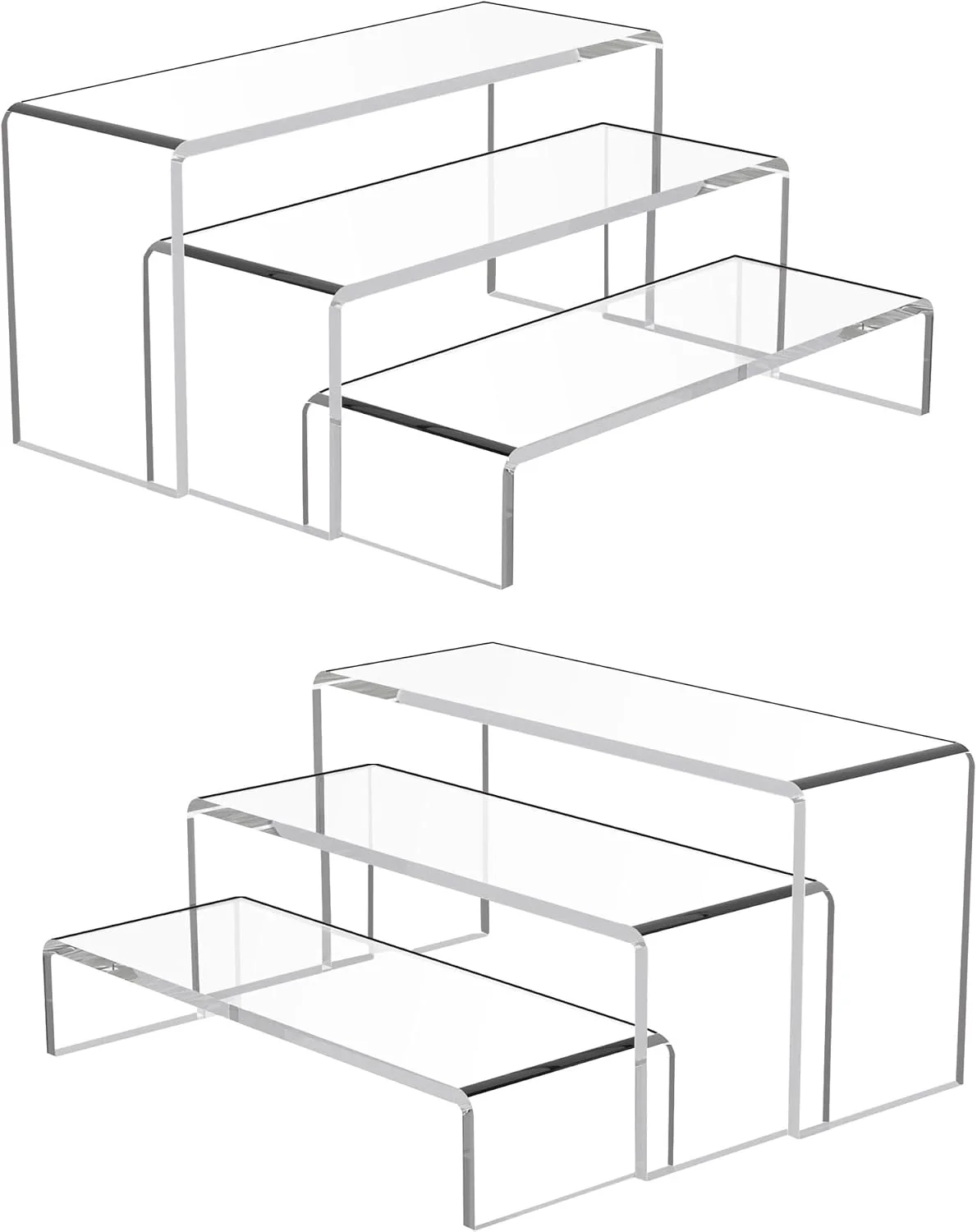 Natural Goabroa Display Risers 8'' Display Shelves Riser for Decor 6 Pcs First-Class