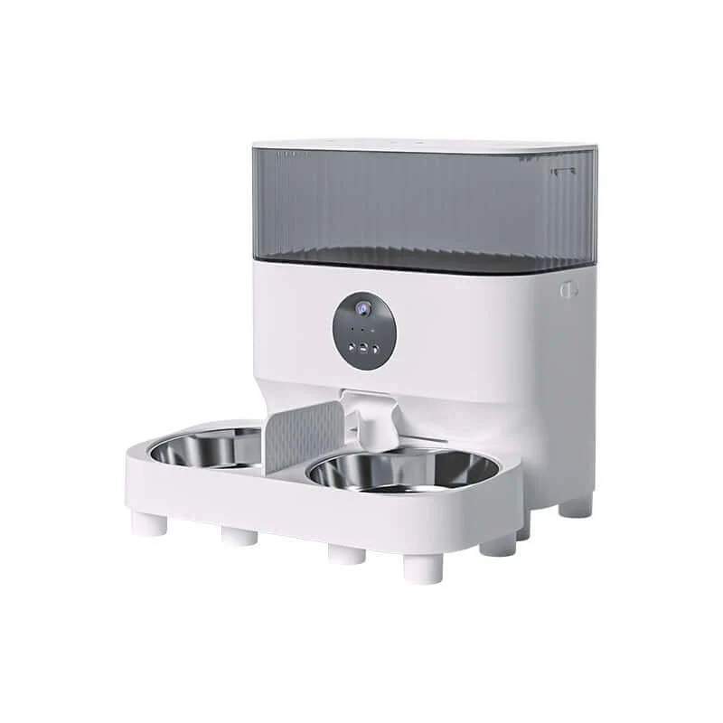 Reliable Cat Feeder WiFi Enabled Smart Food Dispenser Double Bowl Pet Feeder ODM Natural