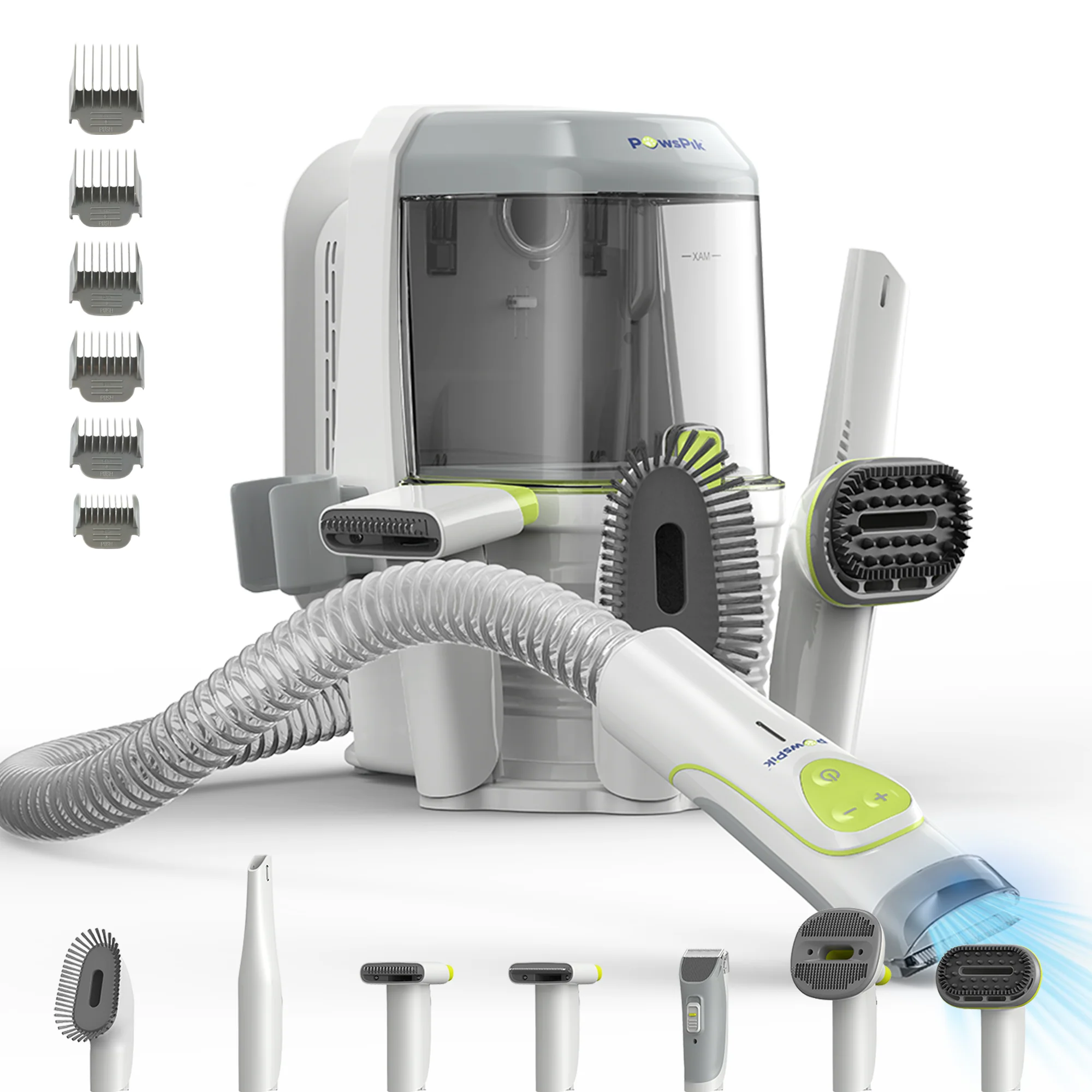 High-Performance PawsPik® GroomingPro Rx Professional 7-in-1 Dog Cat Vacuum Grooming Kit Recyclable