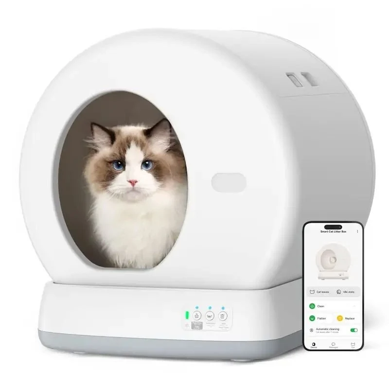 Organic Automatic Cat Litter Box Self Cleaning Litter Box for APP Control Electronic Cat EnClosed Pet Toilet Comfortable