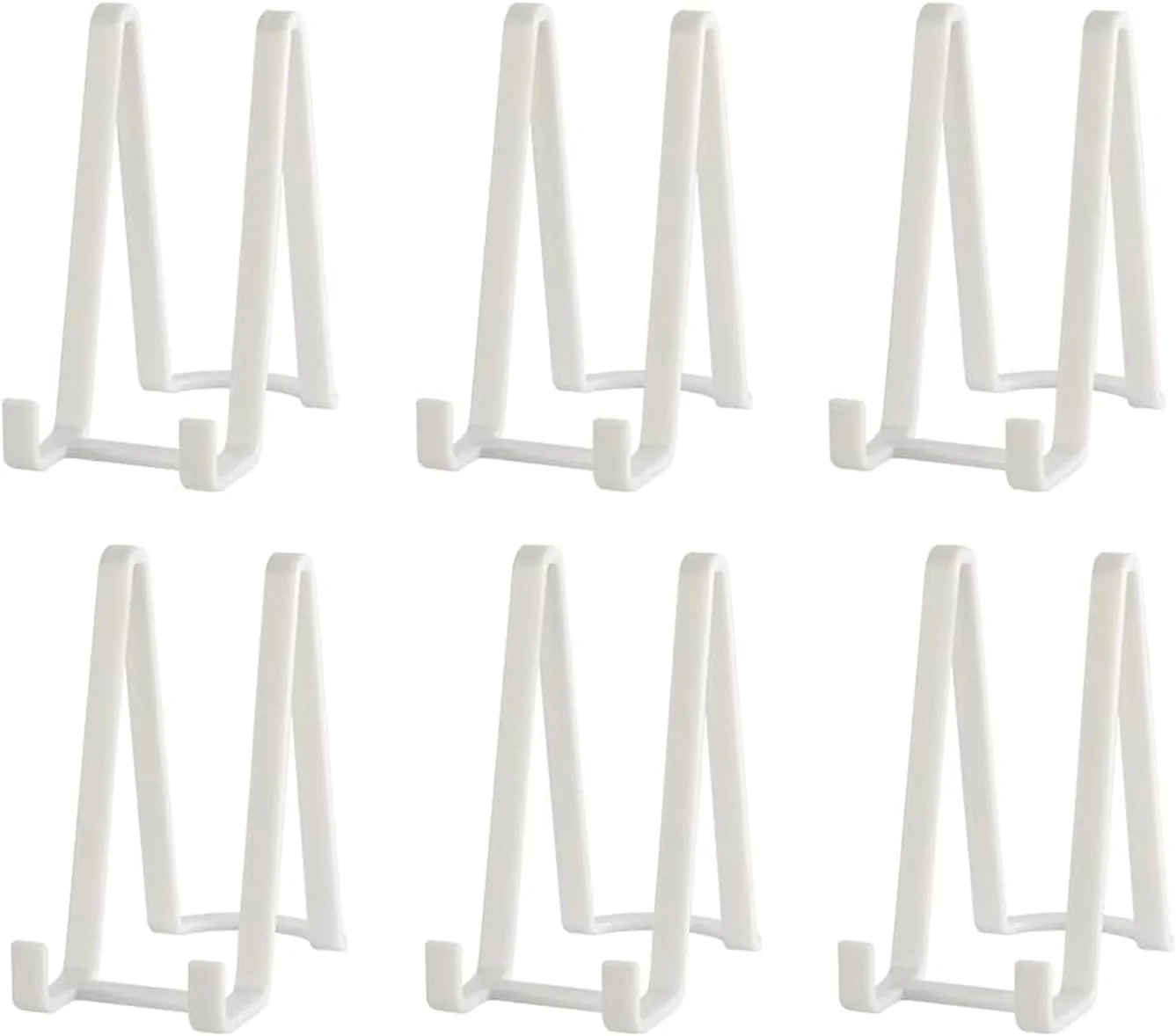Soft Artliving Plate Stands for Display - Plastic Easel Stand Plate Holder Display Stand Picture Frame Stand for Pictures Photo Decorative Plate Dish Tabletop Art - 6 inch-White Optimized
