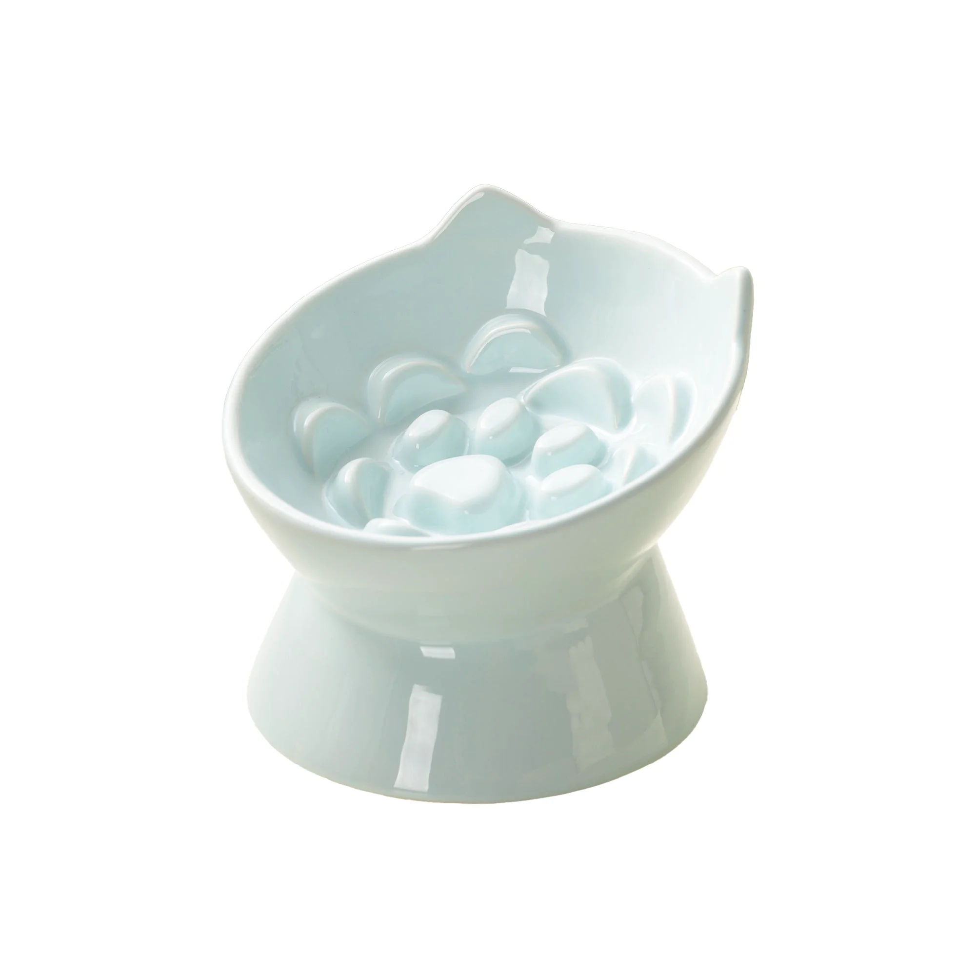 Genuine PawsPik® Lynx Ceramic Raised Slow Feeder Cat Bowl Responsible