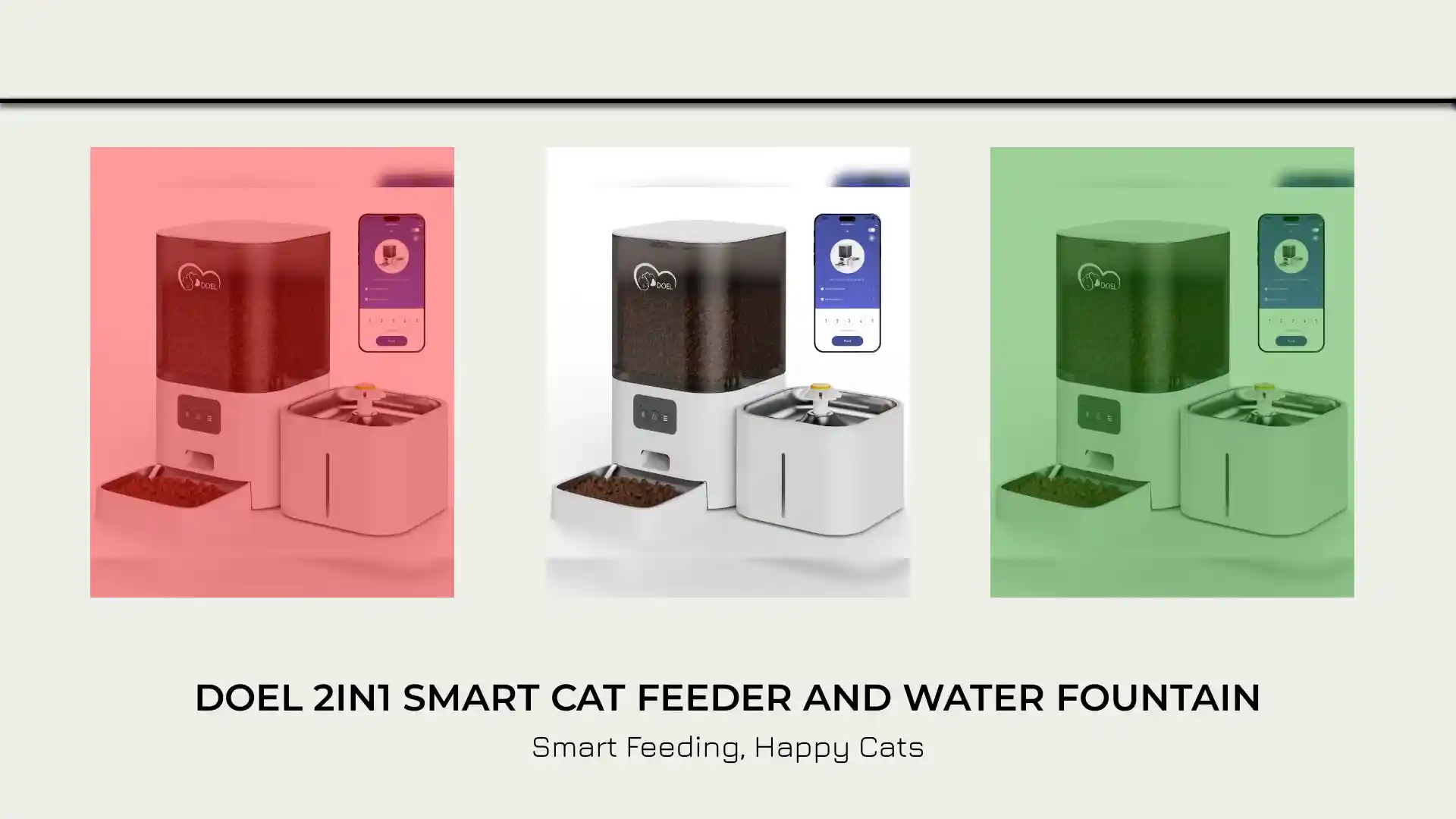 Lightweight DOEL 2in1 Smart Cat Feeder and Water Fountain Pure