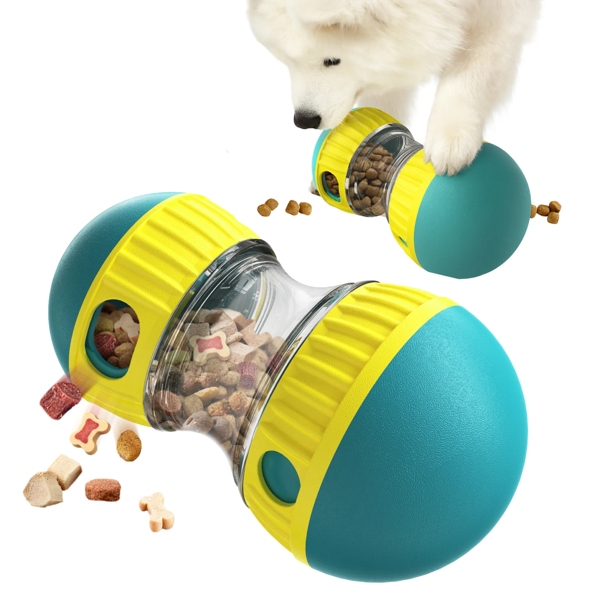 Recyclable PawsPik® Dual Sphere Treat-Dispensing Rolling Dog Toy Original