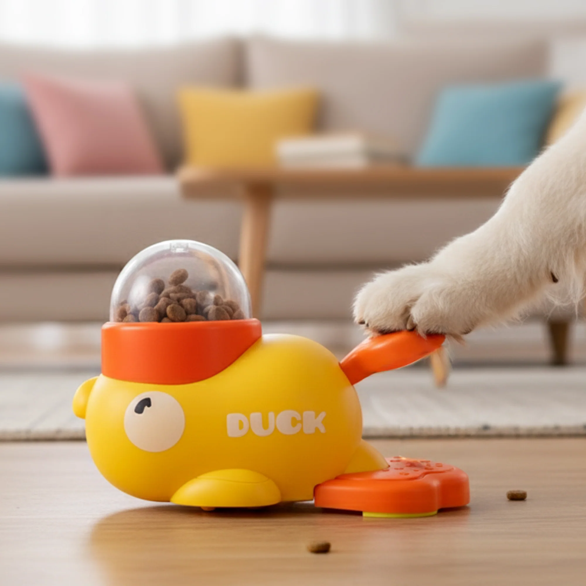 High-End PawsPik® Happy Duck Interactive Dog Treat Dispenser Toy Small Yellow Official