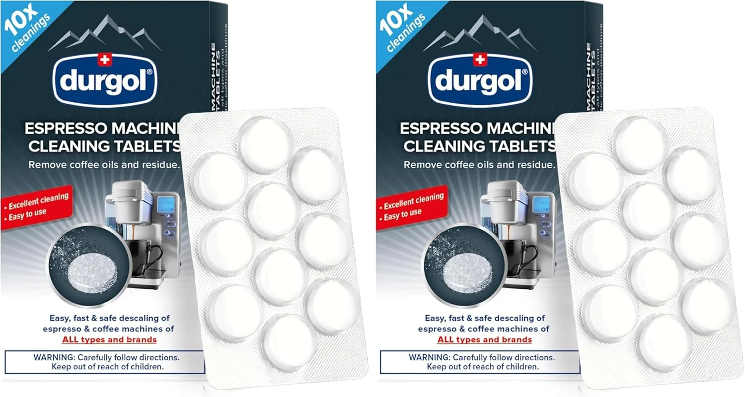 Original Design Durgol Espresso Machine and Coffee Maker Cleaning Tablets 10 count Pack of 2 High-Performance
