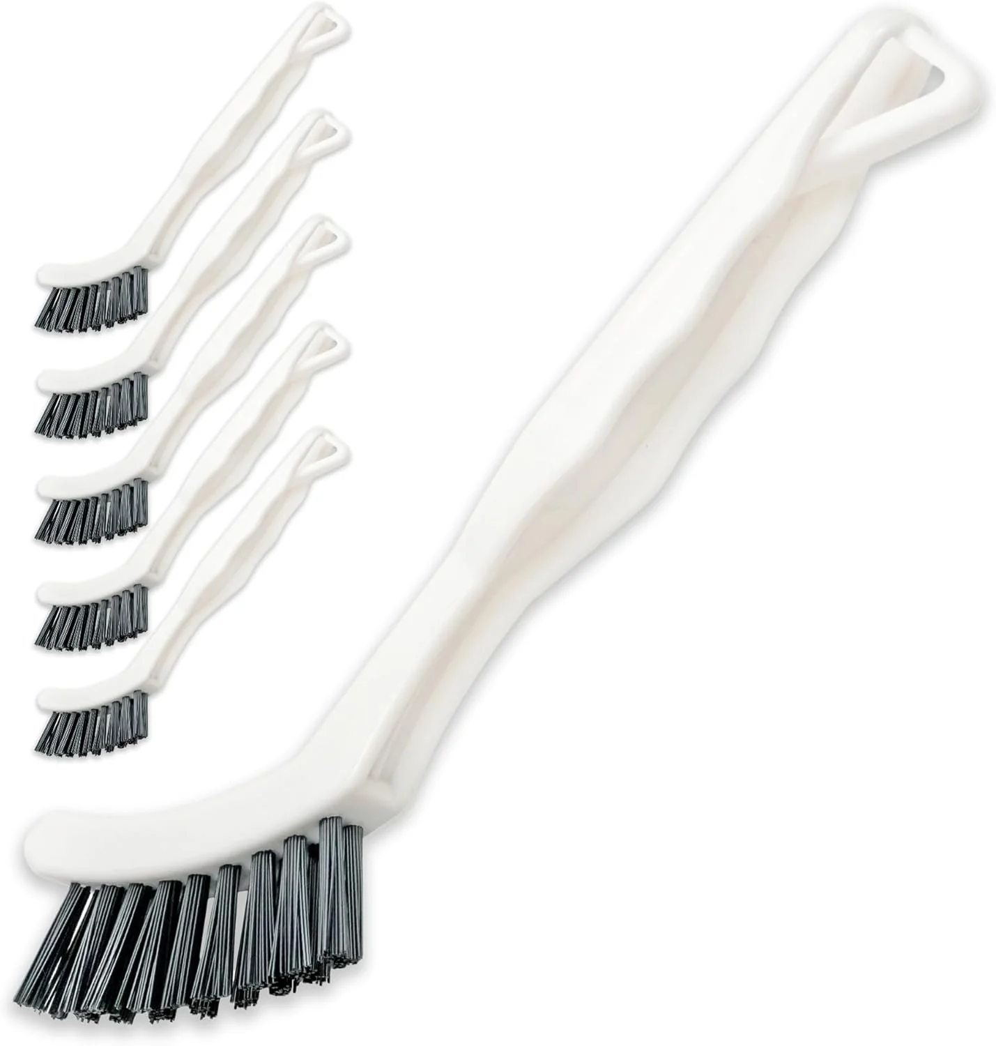 Secure 6-Pack Grout Cleaner Brush Scrub Set - Stiff Bristle Scrubbing Detail Cleaning Brushes for Household Use on Bathtub Shower Kitchen Tile Floors Easy-to-Use