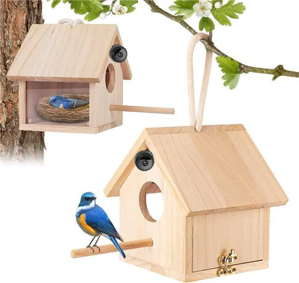 Lightweight New smart bird house with camera outdoor wooden hanging bird feeder garden decoration indoor and outdoor Authentic