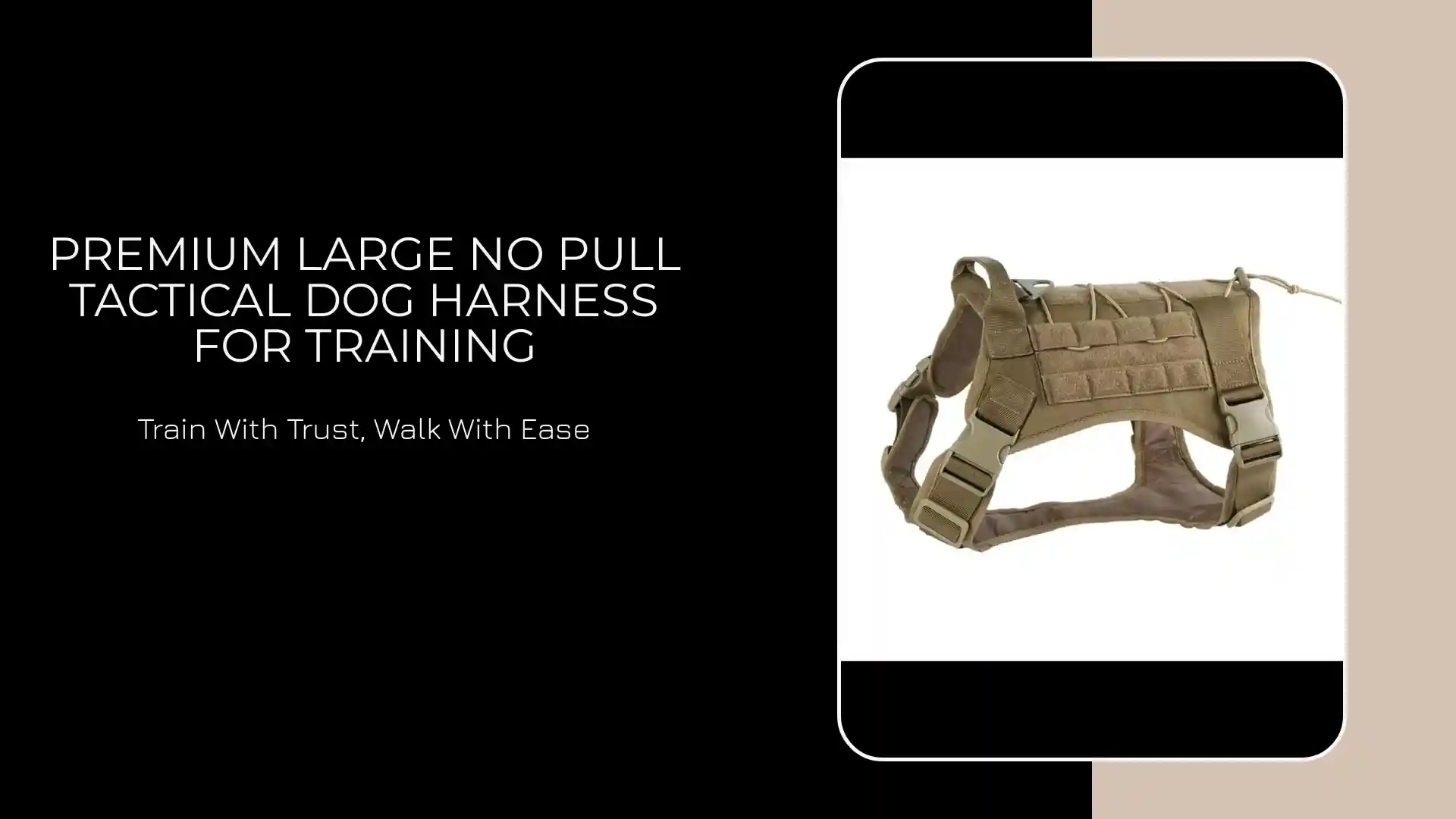 Quality Premium Large No Pull Tactical Dog Harness For Training Outstanding