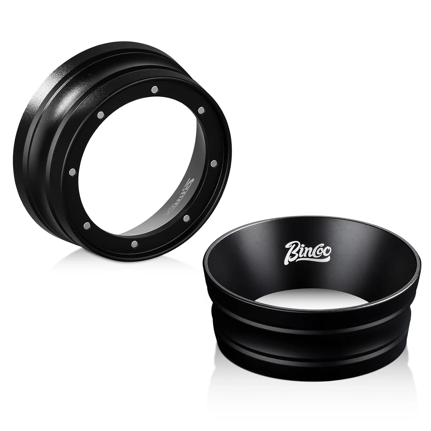 Premium Material Bincoo Espresso Dosing Funnel 58mm More Tall Magnetic Aluminum Alloy Portafilter Funnel Ring for Zero Mess Portafilter Selected