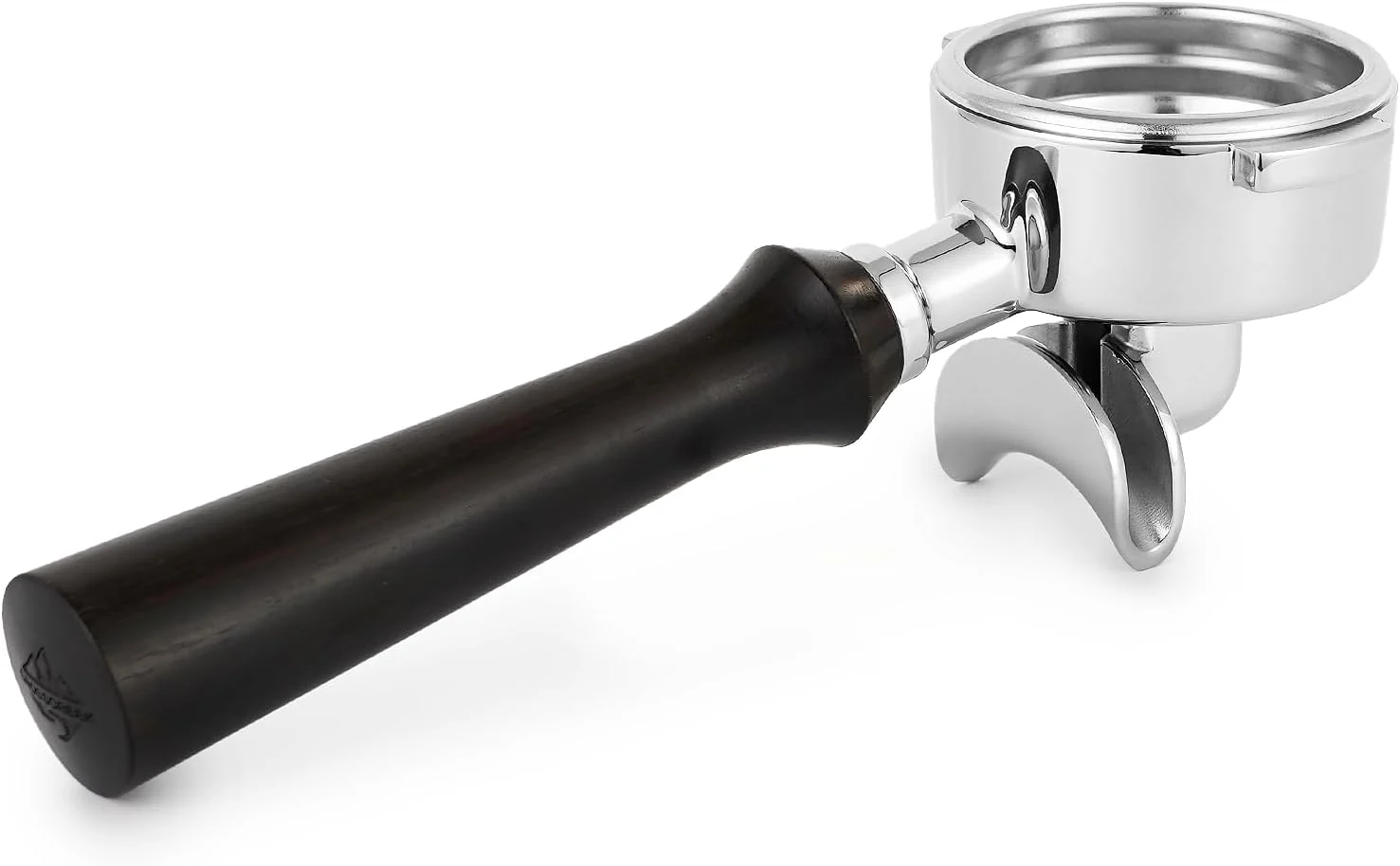 Smooth 58mm Espresso Double Spouts Portafilter with 2 Ear Fits E61 Flair Rocket Sanremo Expobar etc. Stainless Steel Basket and Solid Wood Handle Dependable
