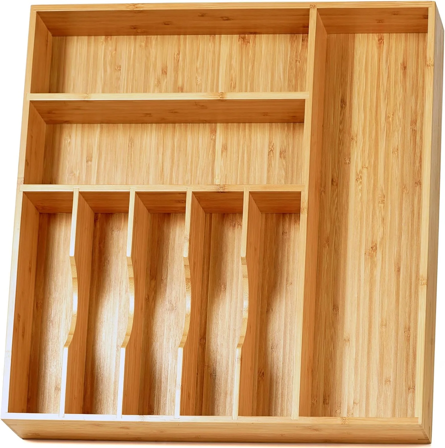 Recyclable Umilife Large Kitchen Drawer Organizer 19 x19 Silverware Utensils Organizer 2.5 High for Large Deep Drawers Safe