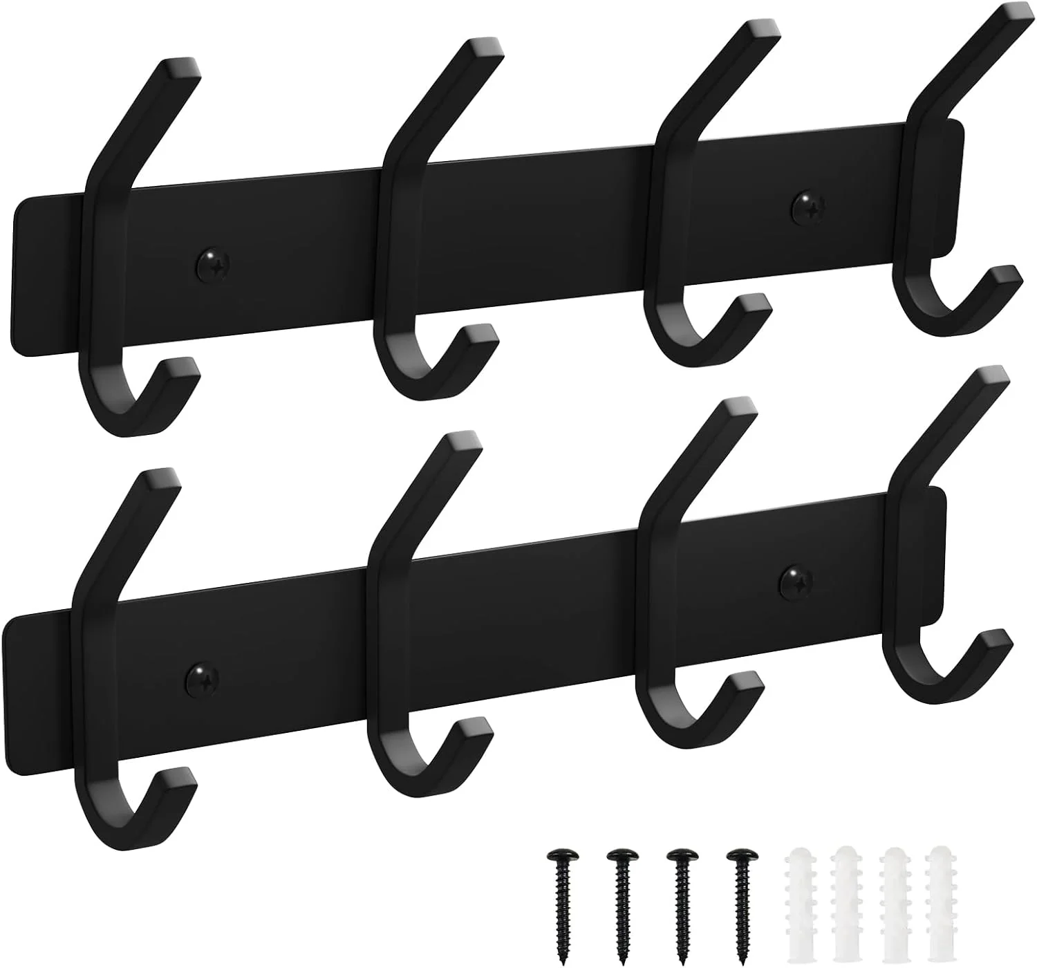 Fashionable VAEHOLD Wall Hooks Heavy Duty Aluminum Towel Hooks for Hanging Coat Hat Key Clothes Closet Hook Wall Mount for Kitchen Bathroom Office C Shape Coat 4 Hooks 2 Pack Refined