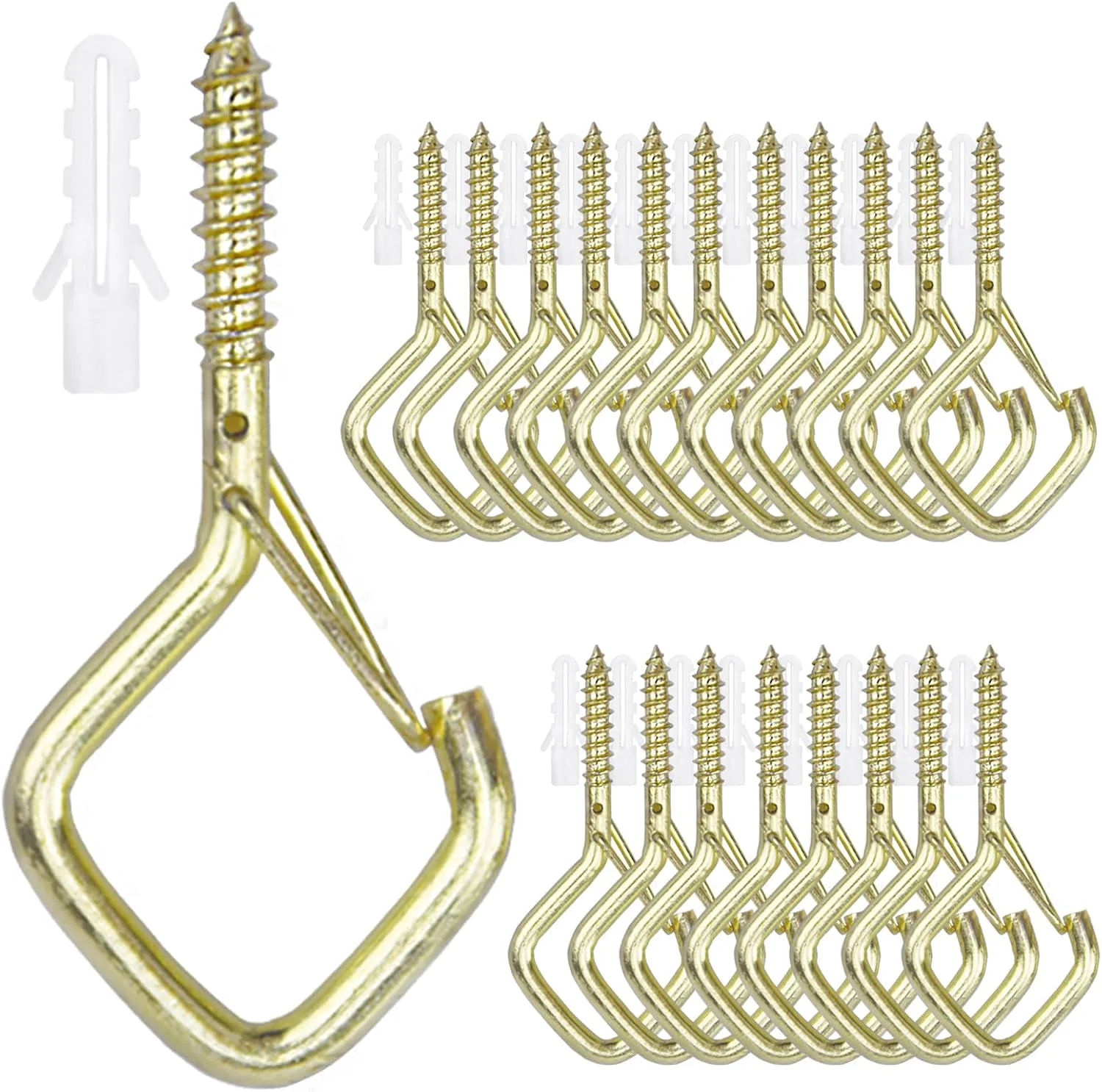 High-Grade 20PCS Eye Screw Hooks for Hanging Heavy Duty with Safety Buckle.Metal Ceiling Hooks for Hanging Plants Cup Wind Chime Bird Feeders String Lights at Indoor amp Outdoor 2.36 Inch No Drill Bit Organic