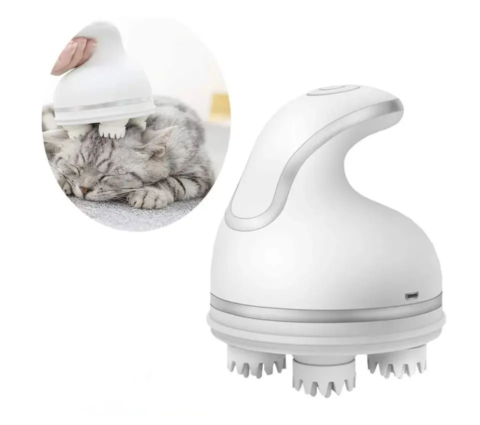 Fast Whole Cat and Dog Smart Massage Brush Multifunctional Pet Massage Device USB Charging Pet Toy First-Class