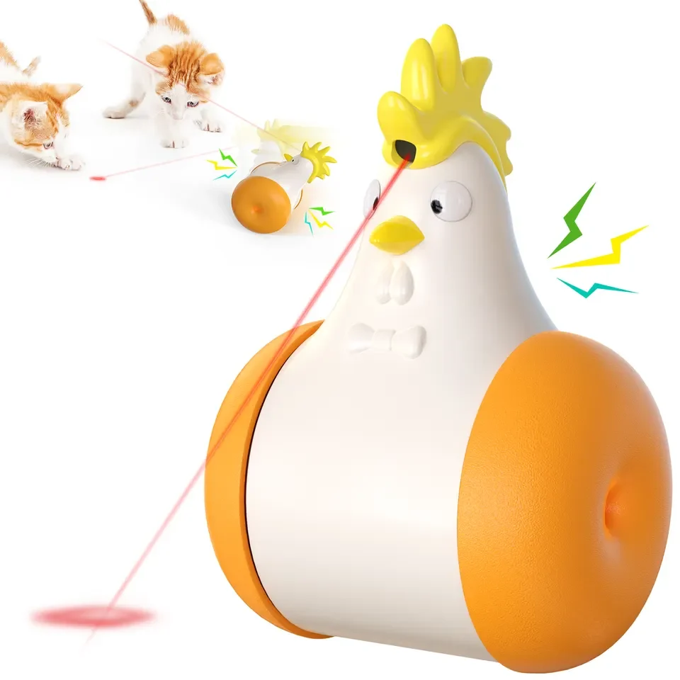 Outstanding Factory Cat Interactive Tumbler Toy with Infrared Ray Cat Teaser Toy Electric Chicken Shape Dog Toy Whole Professional