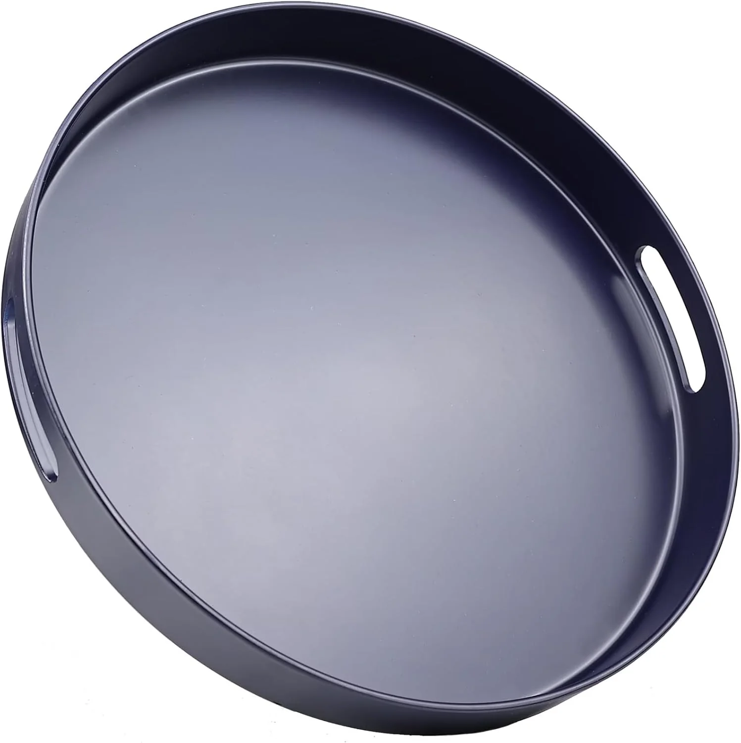 Contemporary Navy Blue Decorative Serving Tray with Handles 13 Versatile Ottoman Tray for Coffee Table Entertaining Outdoor Patio Living Room High-Performance