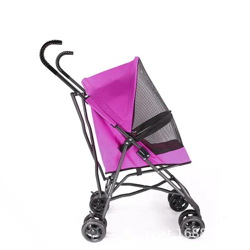 Minimalist Factory Outlet Foldable Portable Pet Cat Travel Trolley Environmental Material Breathable Pet Dog Stroller 4 Wheels Classic