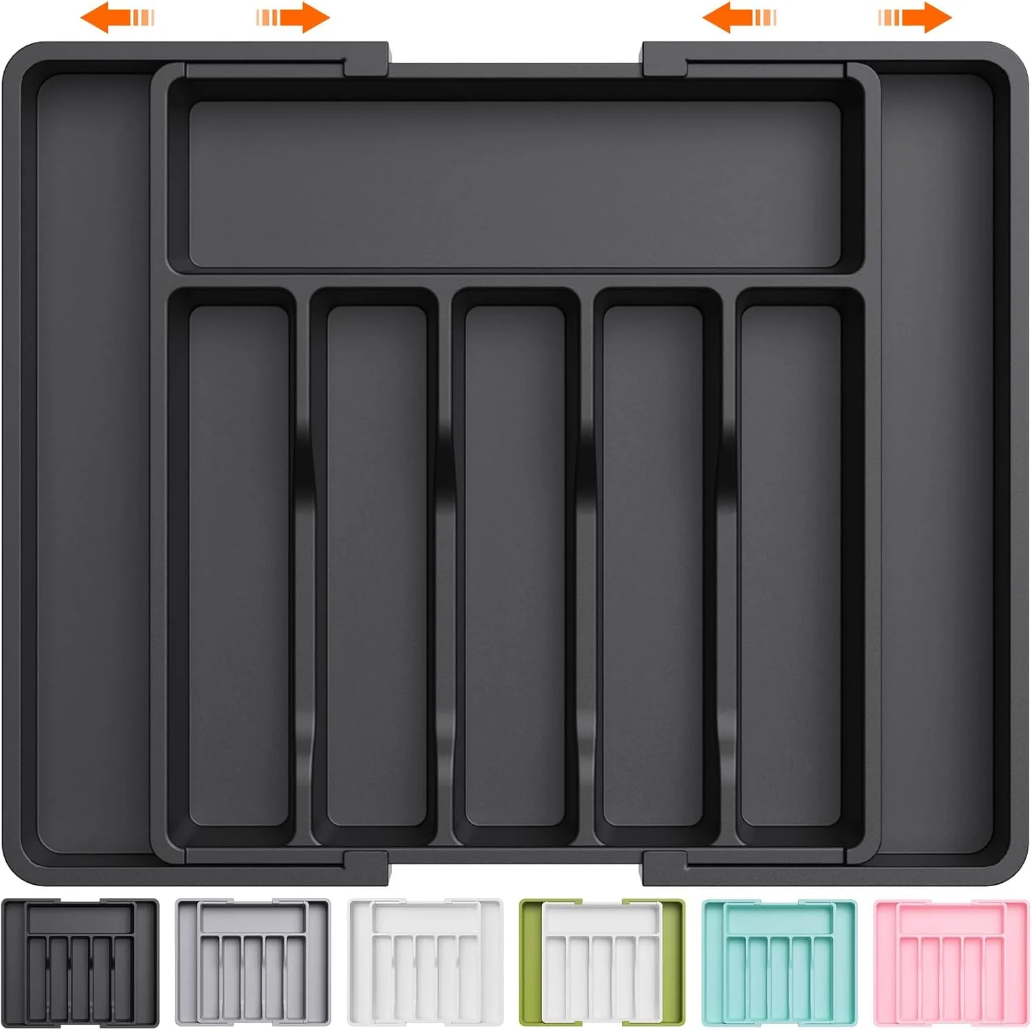 Green Lifewit Large Silverware Drawer Organizer Expandable Utensil Tray for Kitchen BPA Flatware and Cutlery Holder Official