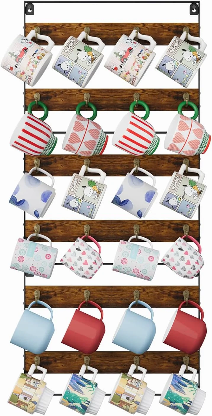 Specialty Mug Racks for Wall Coffee Mug Holder Wall Mount Up to Hold 24 Mugs Coffee Mug Rack Wall Mounted（3Pack） for Kitchen Home Coffee Bar Reliable