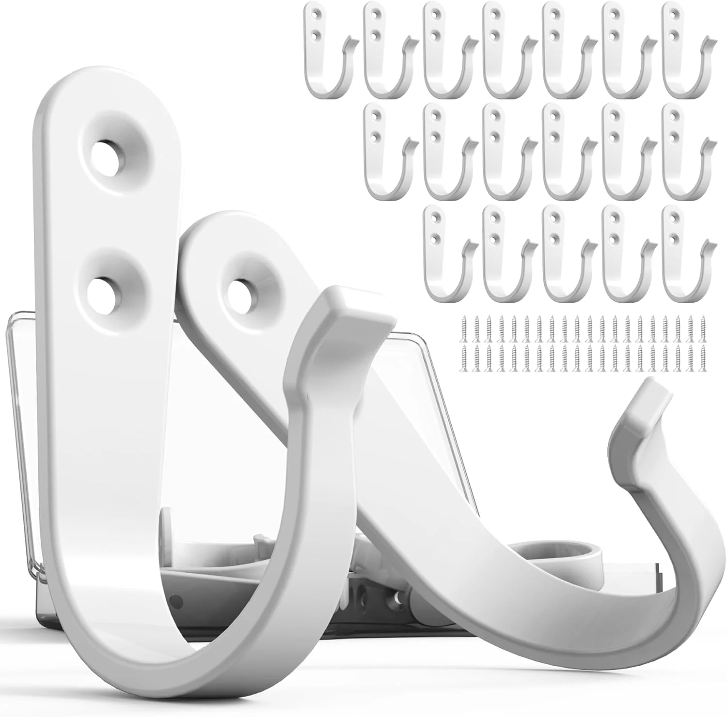 Innovative Hook for Hanging - 20PCS Hook for Hanging Wall Hooks for Coats Heavy Duty Single Prong Wall Hooks with 40 Pieces Screws White World-Class