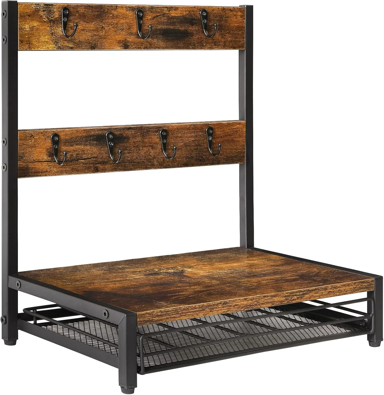 Secure Ibuyke Coffee Pod Drawer Rustic Coffee Mug Holder for Countertop 8 Hooks and 35 Capsules Capacity Coffee Station Organizer with Mug Hooks Smart