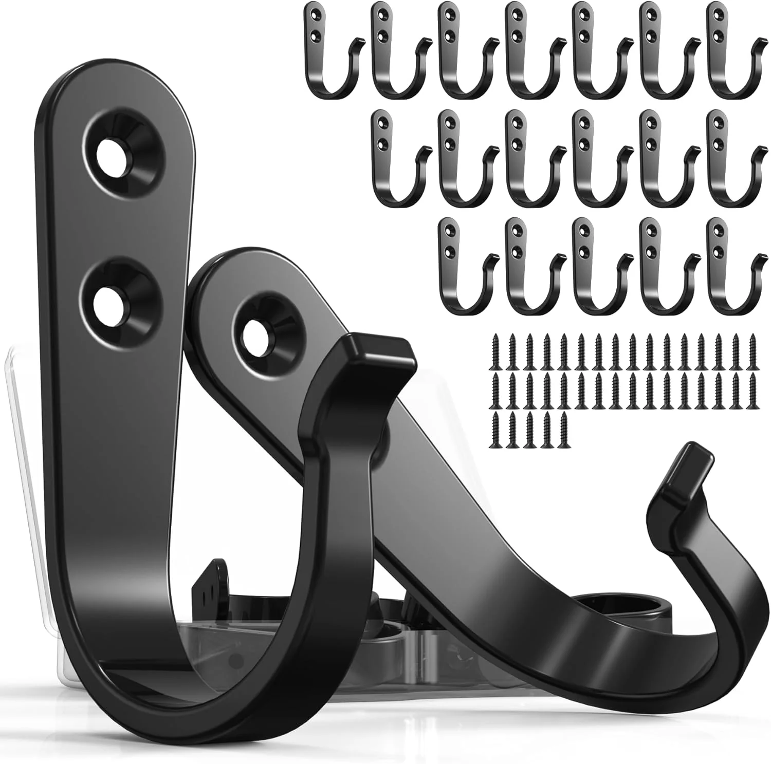 Organic 20PCS Heavy Duty Metal Coat Hooks for Wall Single Prong Hanging Hooks with 40 Screws for Towels Backpacks Hats Dog Leashes Original