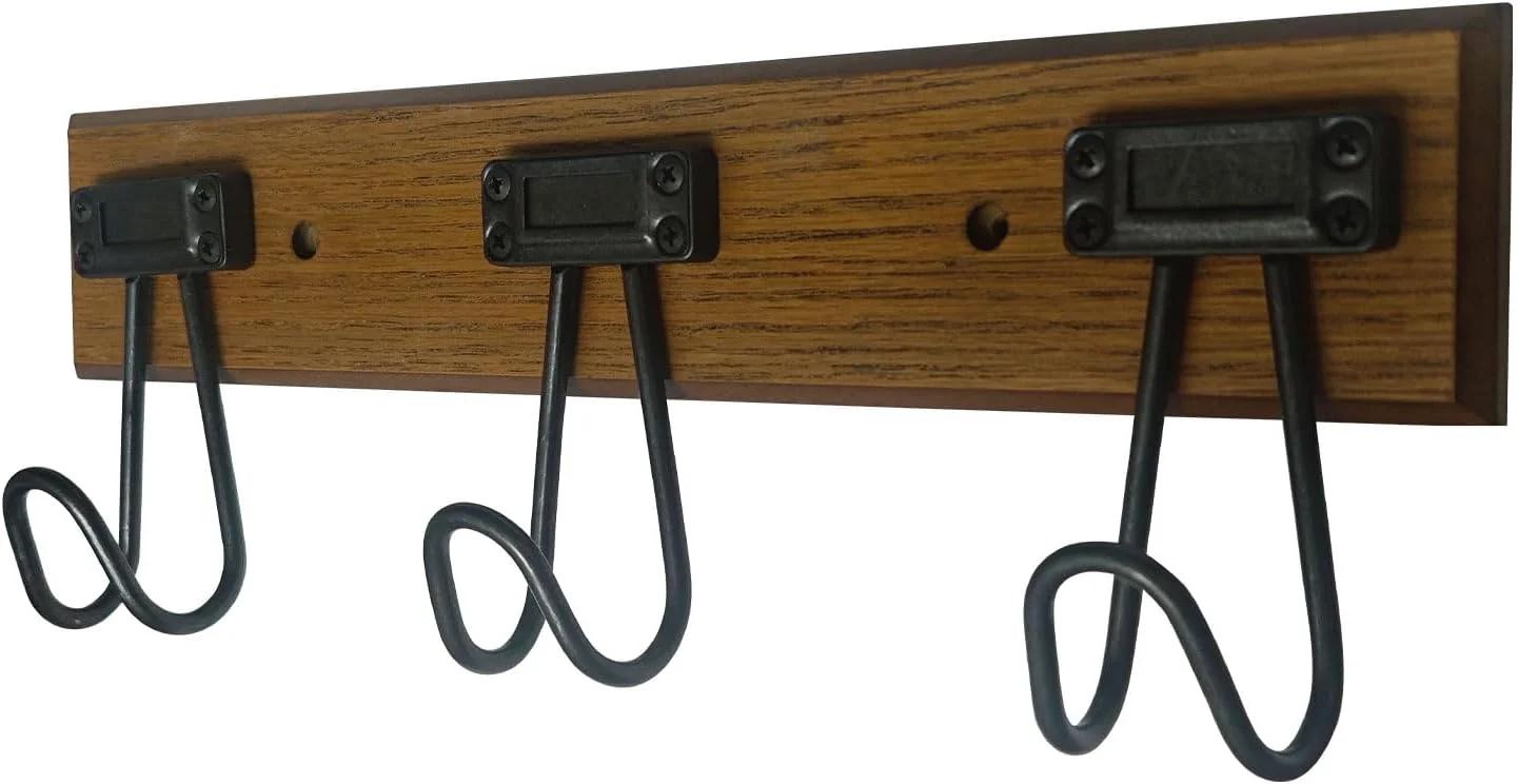 Reusable 16 Wall Mounted Heavy Duty Label Hook Rack with 3 Hooks for Hanging Coat Hat Jacket or Towel Fit for Entryway Hallway Bedroom Bathroom Long-Lasting