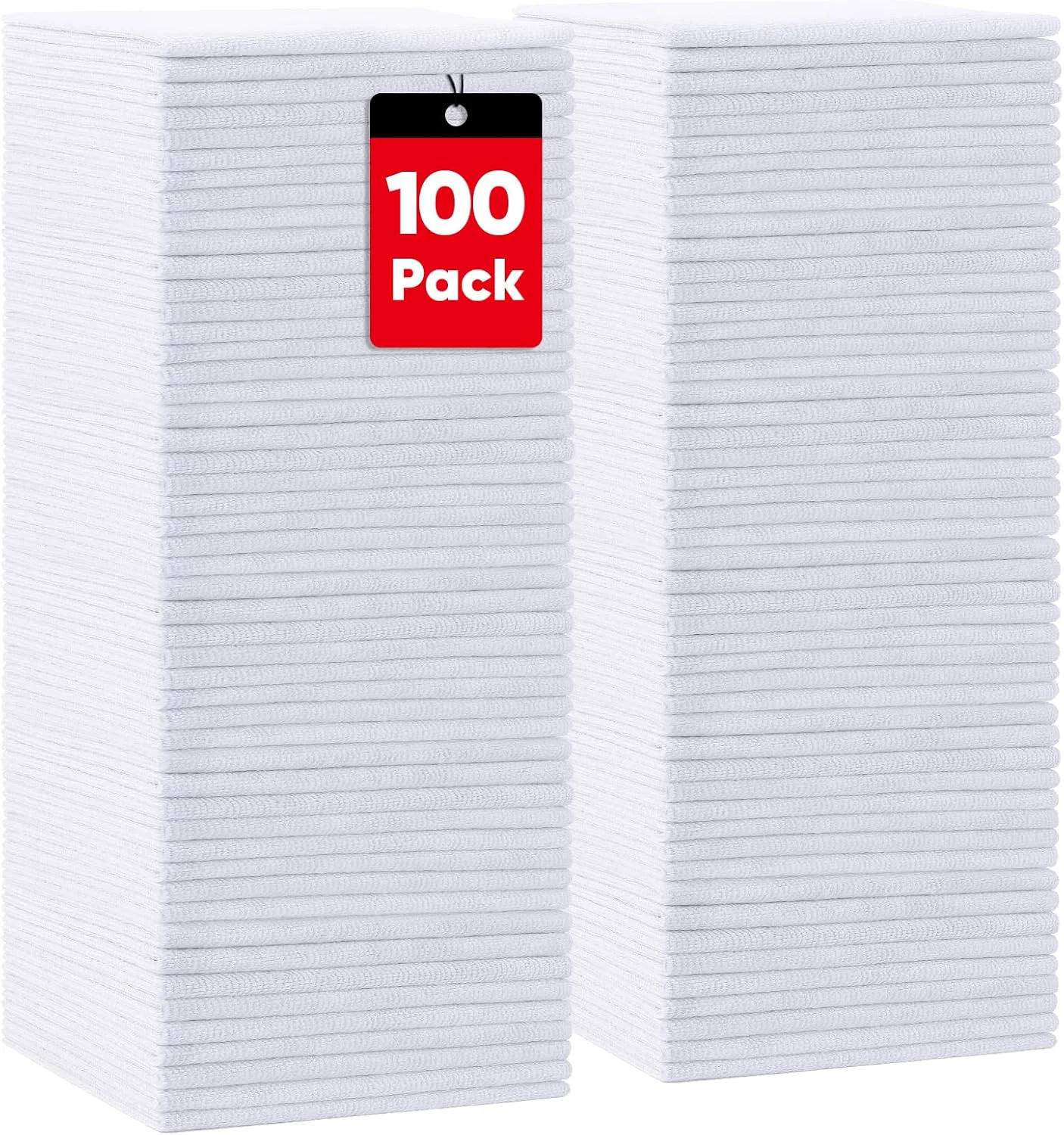 Traditional Homexcel White Shop Towels 100 Pack Reusable Microfiber Towels for Cars Bulk Multipurpose Microfiber Cleaning Cloths Comfortable
