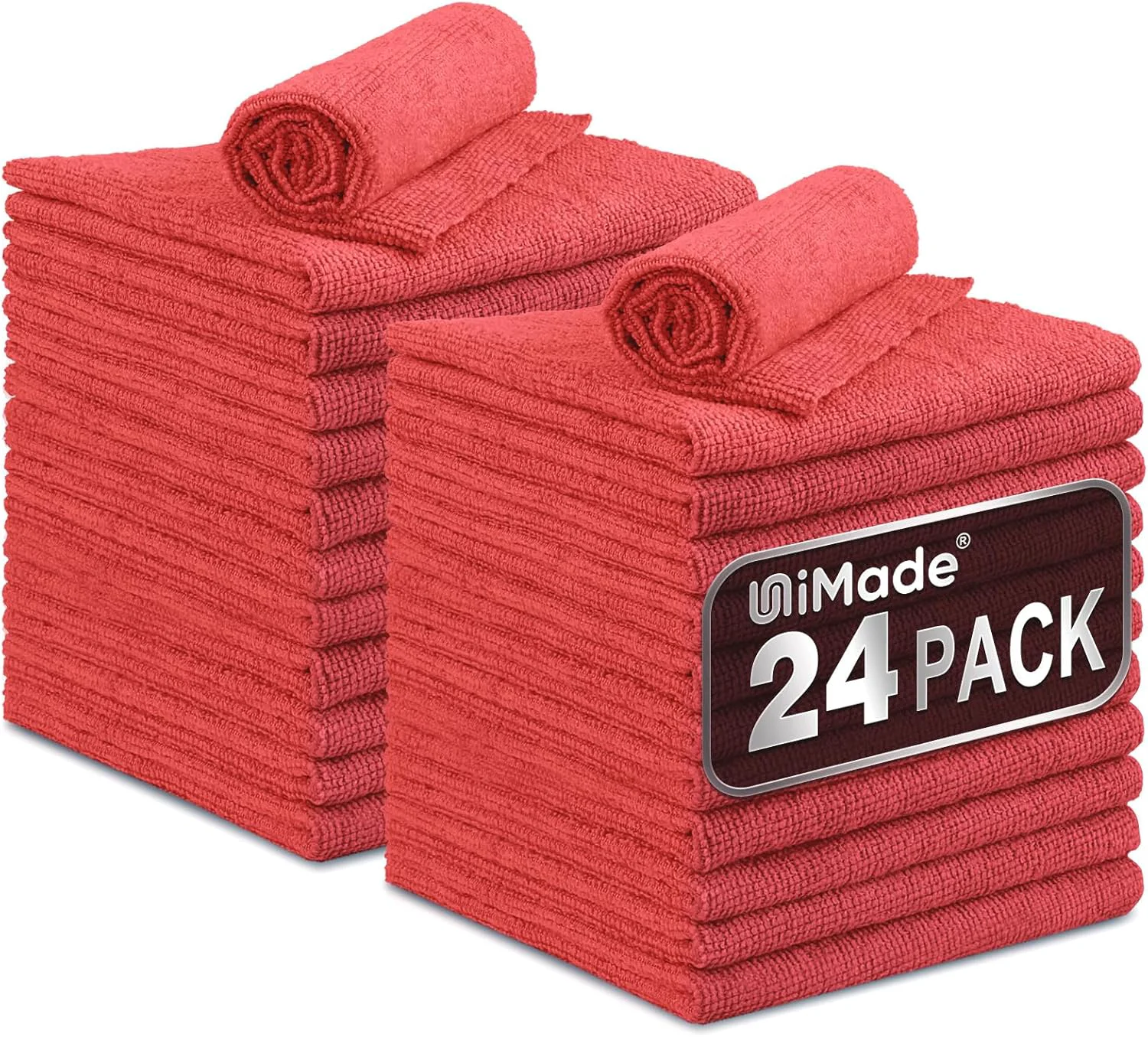 Solid Shop Towels 24 Pack Commercial Grade Shops Rags Microfiber Towel for Cars Cleaning Rags Bulk Clean Cloth for Automotive Bar Mechanic Restaurant Optimized