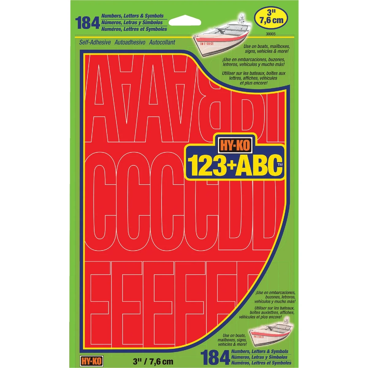 Superior Hy-Ko 3 In. Red Vinyl Letters Numbers Symbols 184 Count Trusted
