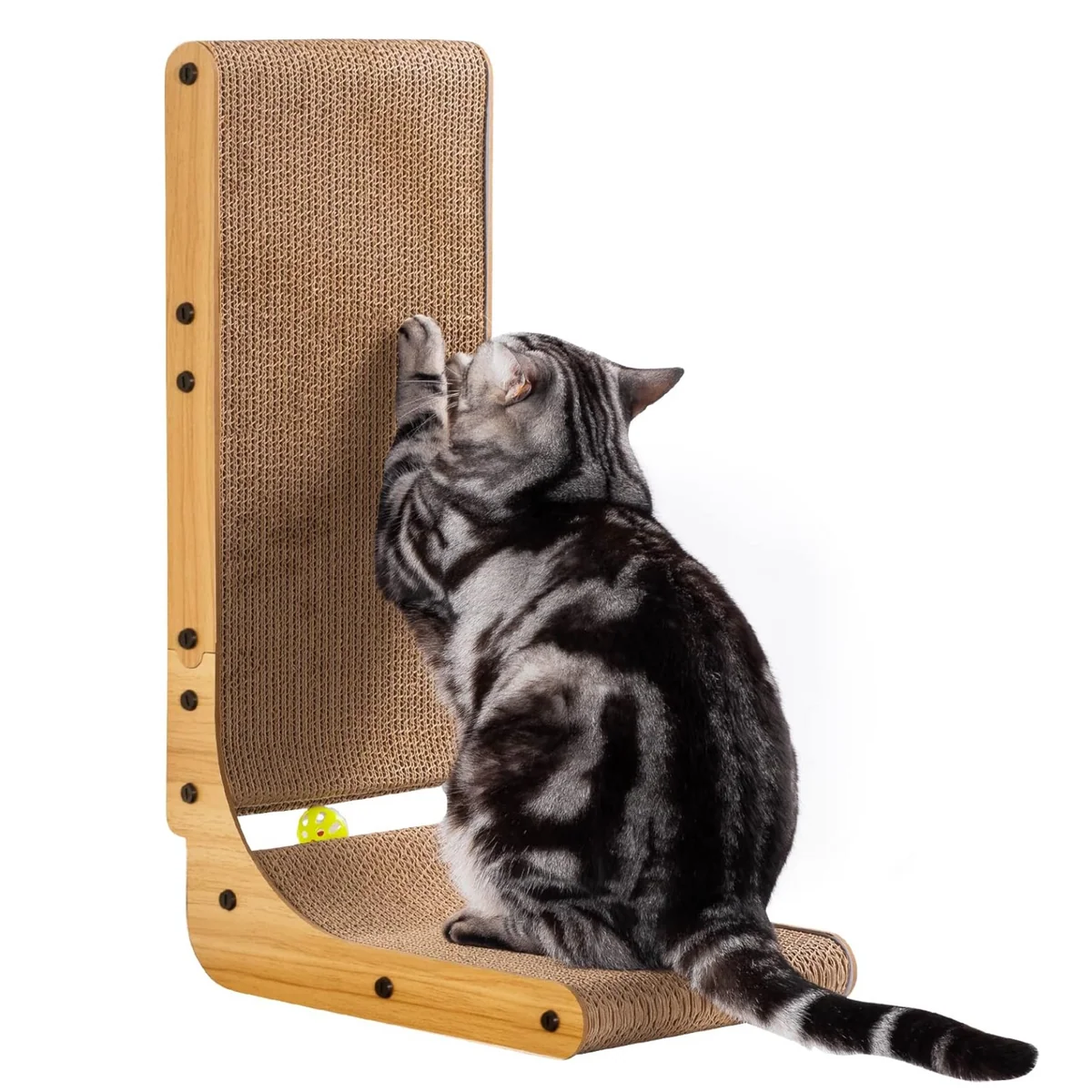 High-Quality Factory Direct Cat Scratchers for Indoor L Shape Cat Scratcher Protecting Furniture Pad Cardboard Cat Scratching with Ball Toy High-Grade