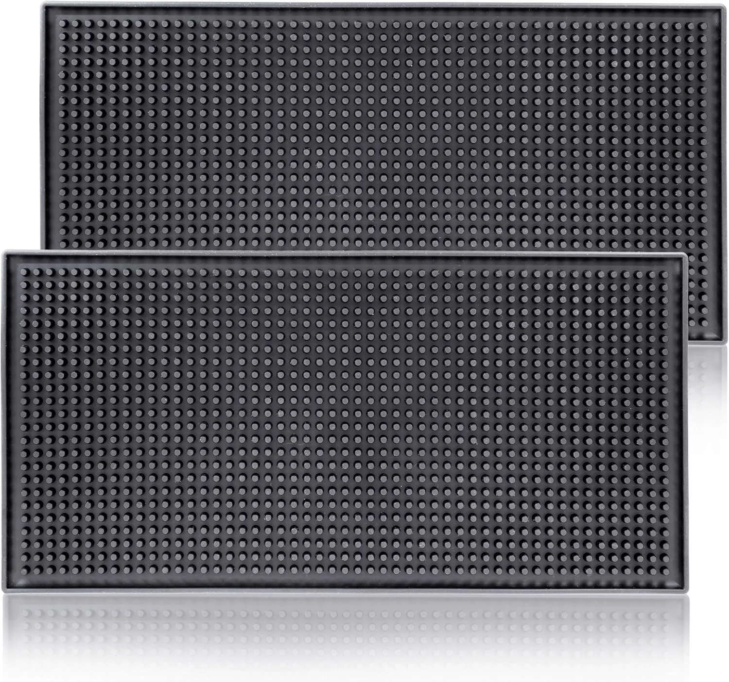 Powerful Rubber Bar Mats for Countertop by ProTensils - 12 x 6 Black Bar Mats for Bartending Bar Service Mat Home Bar Coffee Bar Mat Spill Matt 2 Pieces High-Performance