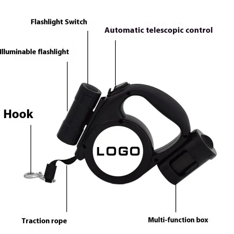 Recyclable Retractable Dog Leash Portable Automatic Traction Device Solid Pattern Ribbon Made Leather Nylon Training Multi-Functional 5m Optimized