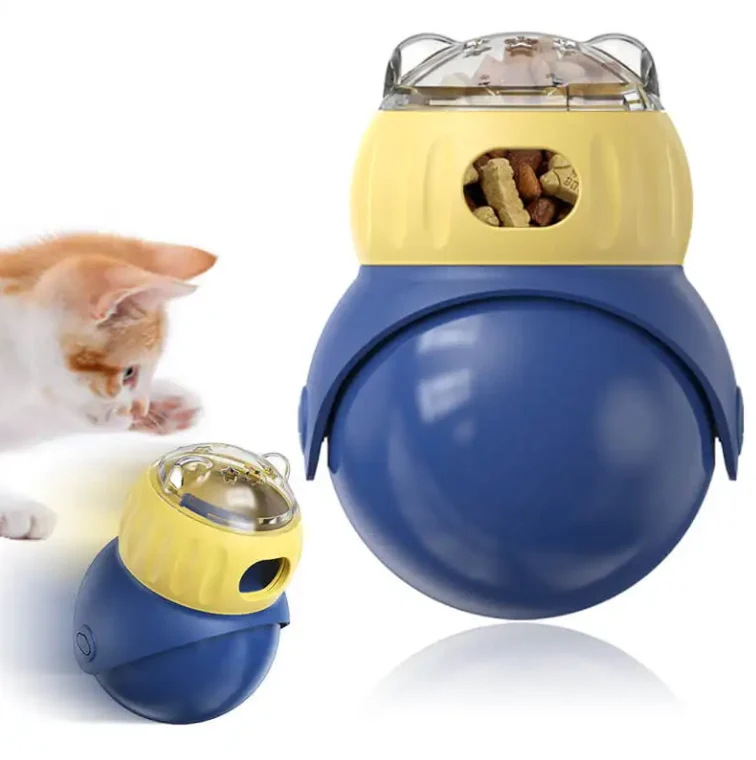 Organic Whole Interactive Fun Adjustable Food Hole Pet Toy Clear Lid and Easy Rotate for Cat Dog Feeding Wobbler Toy Smooth