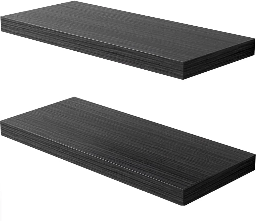 Functional Floating Shelf Set of 2 Wall Shelf 30 in W x 12.75 in D x 2 in H Wooden Floating Wall Shelf with Invisible Brackets for Living Superior