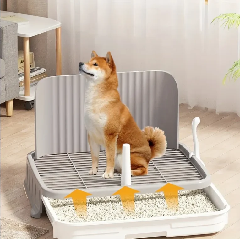 Smooth Dog Toilet Leak-proof Dog Toilet Trainer with Fence Durable and Easy to Clean Pull Out Tray Toilet with Splash protection Healthy
