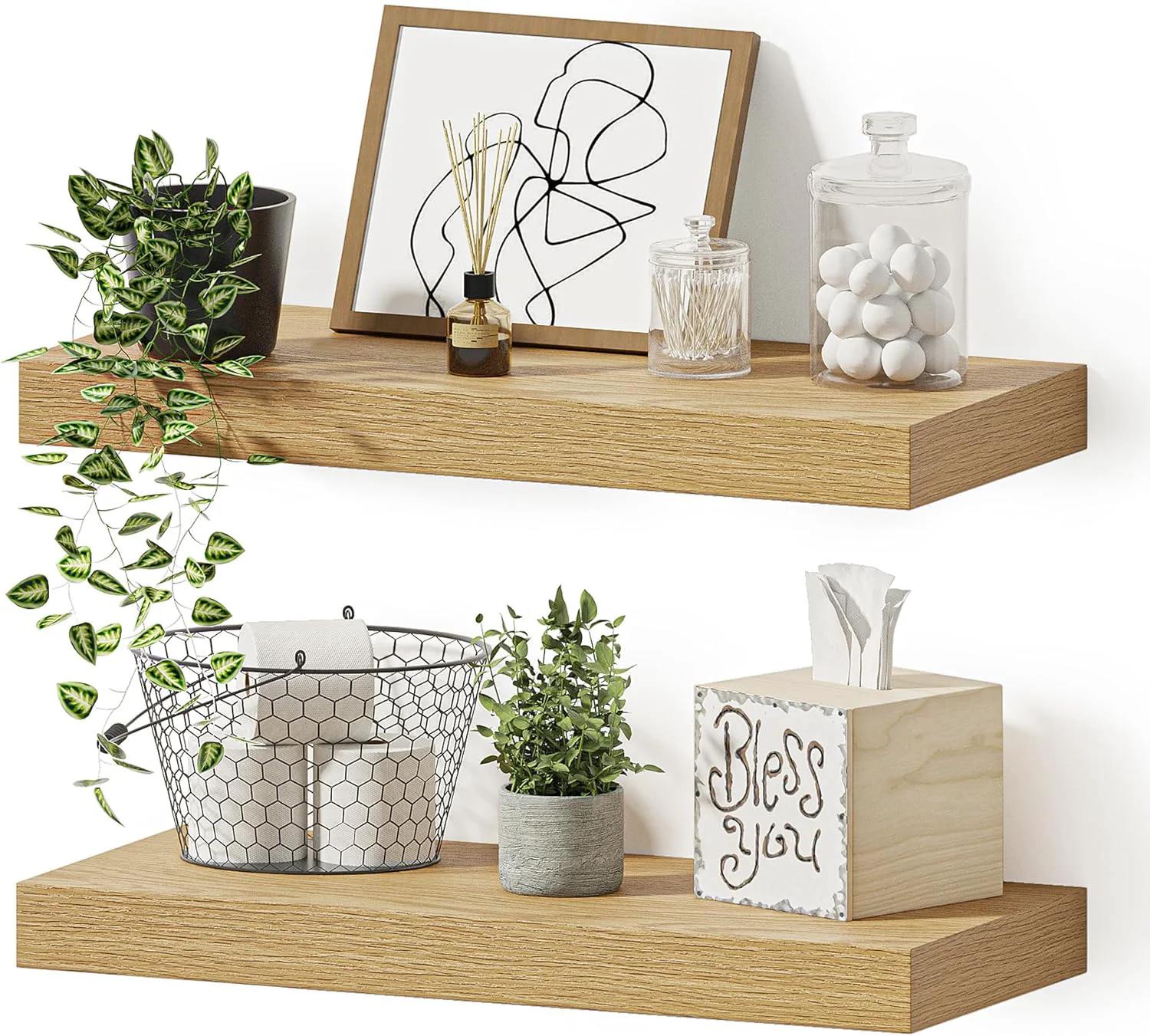 First-Class Vivelove Floating Shelves for Wall Mounted 16 inchs Shelf for Small Bathroom Bedroom Living Room Kitchen Modern Home Decor Advanced
