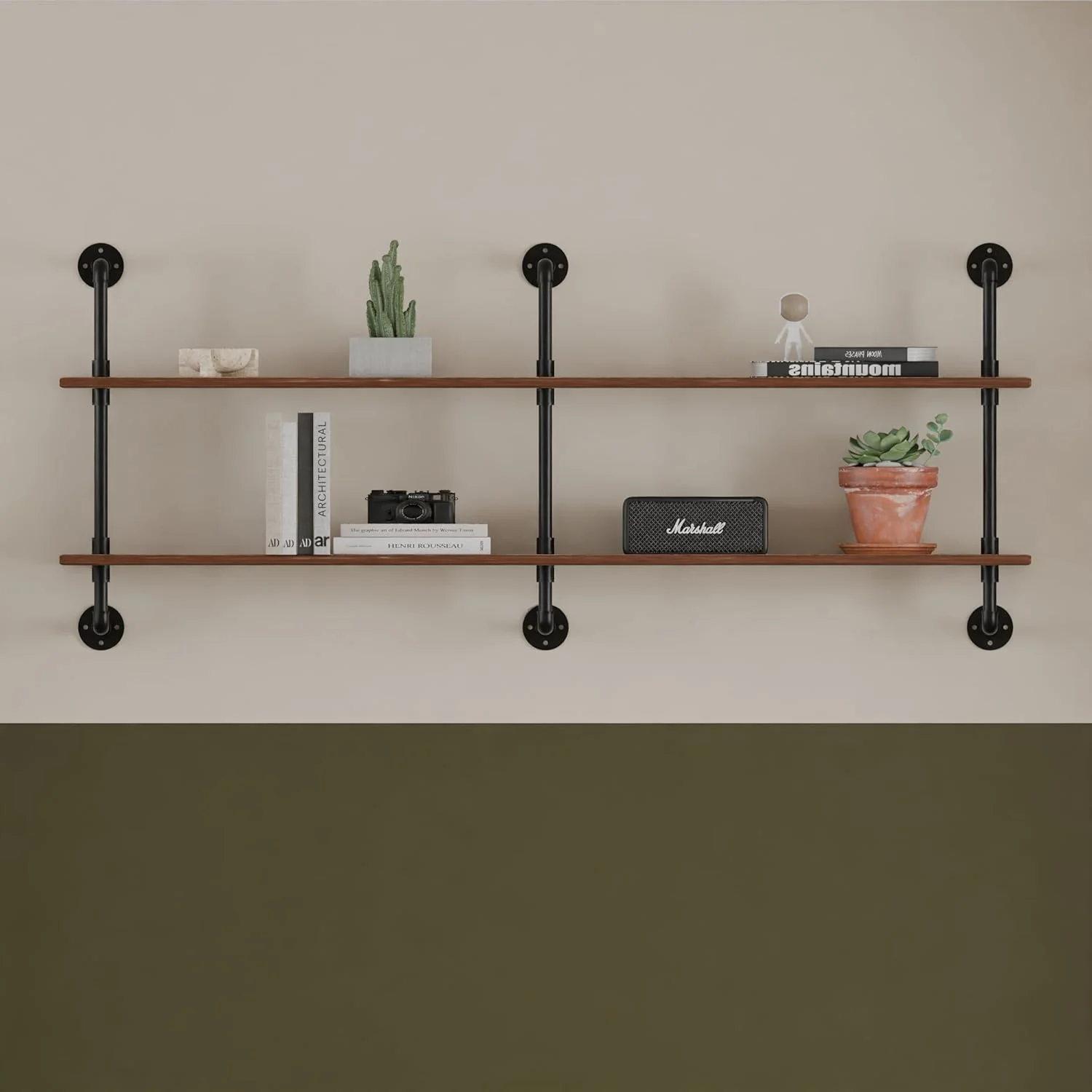 Convenient Floating Shelves Wall Bookshelf Industrial Pipe Shelving Shelves Wood Planks 70 inch Rustic Wall Shelves Hanging Bookshelves Farmhouse Kitchen Innovative