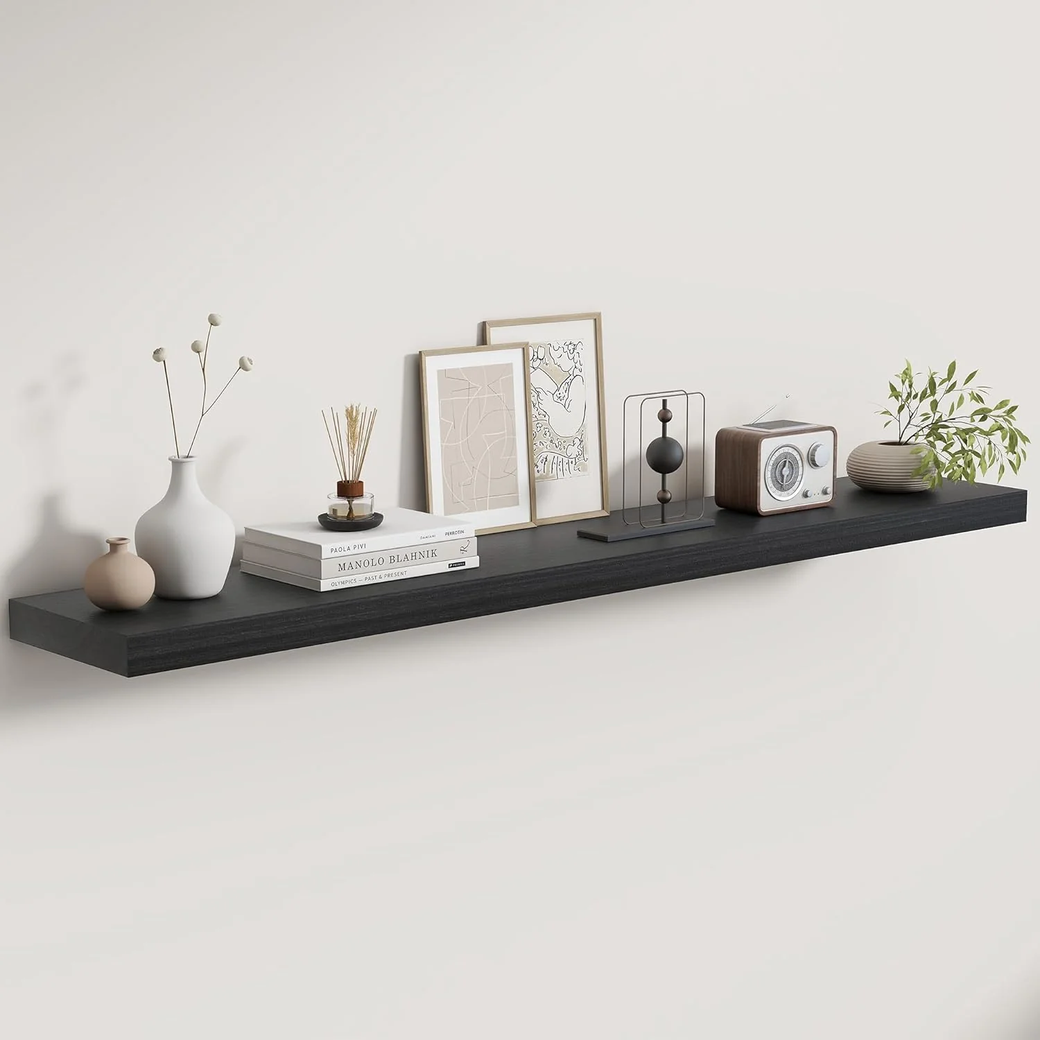 Genuine Fun Memories Rustic Wood Floating Shelves 8 Inch Deep Floating Shelf Wall Mounted 48 W x 8 D Wall Shelves Storage Shelves for Living Room Exclusive